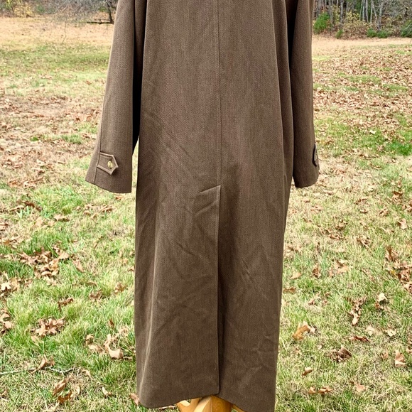 Burberry Brown Wool Gaberdine Womens Long Coat M/L Plaid Liner Excellent Gift - Picture 13 of 15